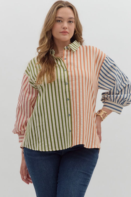 Multi Stripes Plus Top